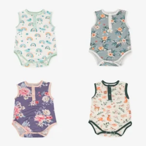 G020 Bamboo Lycra Knit Soft Romper Pajamas Summer Thin Tank Top Sleeveless Newborn Clothes-Main