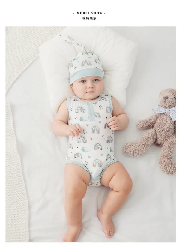 Bamboo Lycra Knit Soft Romper Pajamas-2