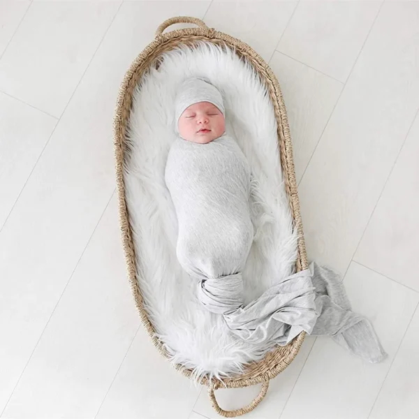 Jersey Knitted Swaddle Blanket for Baby-3
