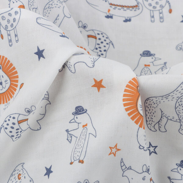 custom design printed on bamboo muslin fabric