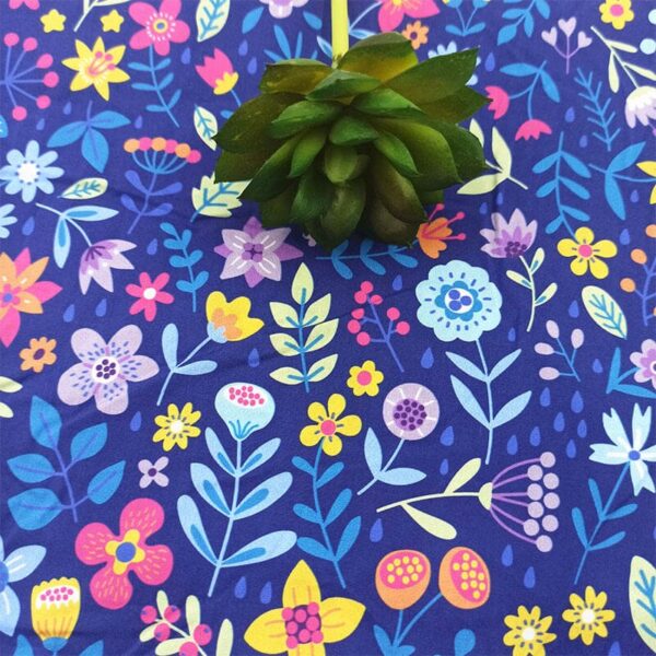 Custom printed cotton twill fabric with floral design