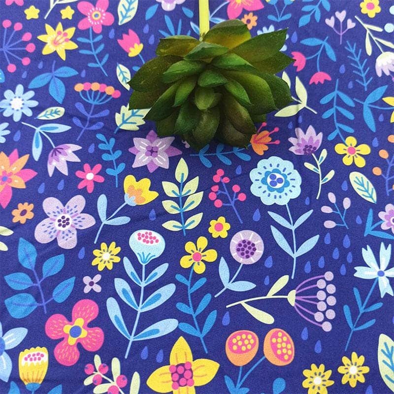 Custom printed cotton twill fabric with floral design