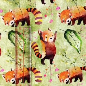 Custom printed terry fabric with floral pattern