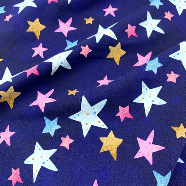 Roll of cotton french terry fabric ready for sewing