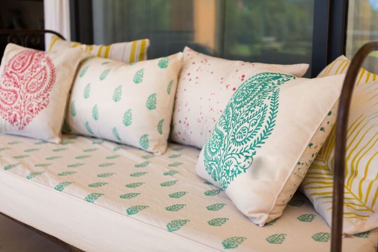 Custom fabric for cushions with modern sofa design