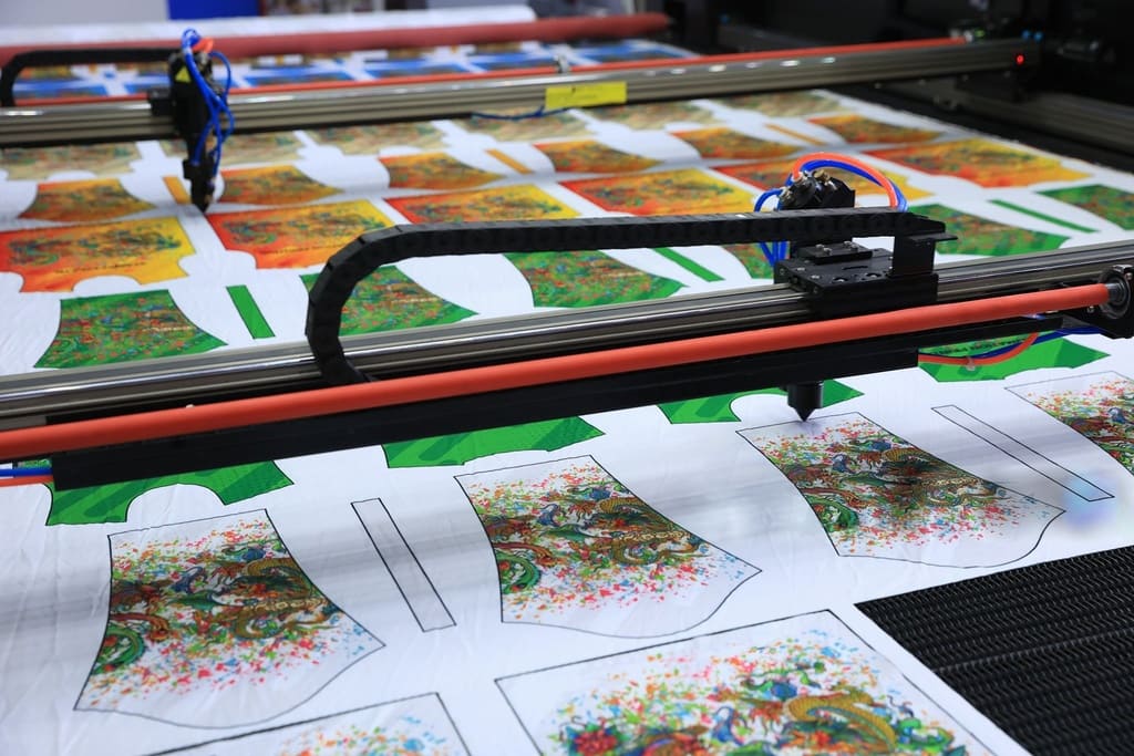 Examples of custom printed fabrics designed for small business brands