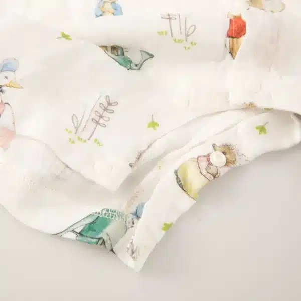 Infant wearing eco-friendly baby jumpsuit breathable cotton