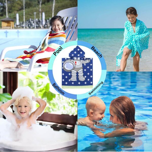 Kids Beach Hooded Towel for Toddler 1-6 Years Baby
