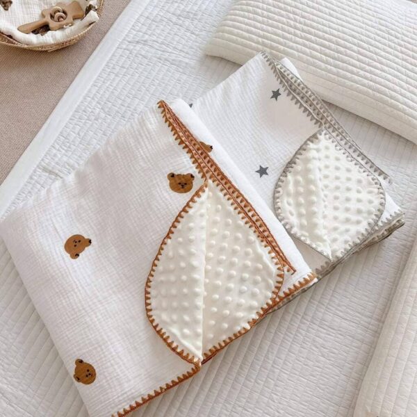 baby minky-muslin-blanket-dotted-backing Minky Muslin Thick Blanket