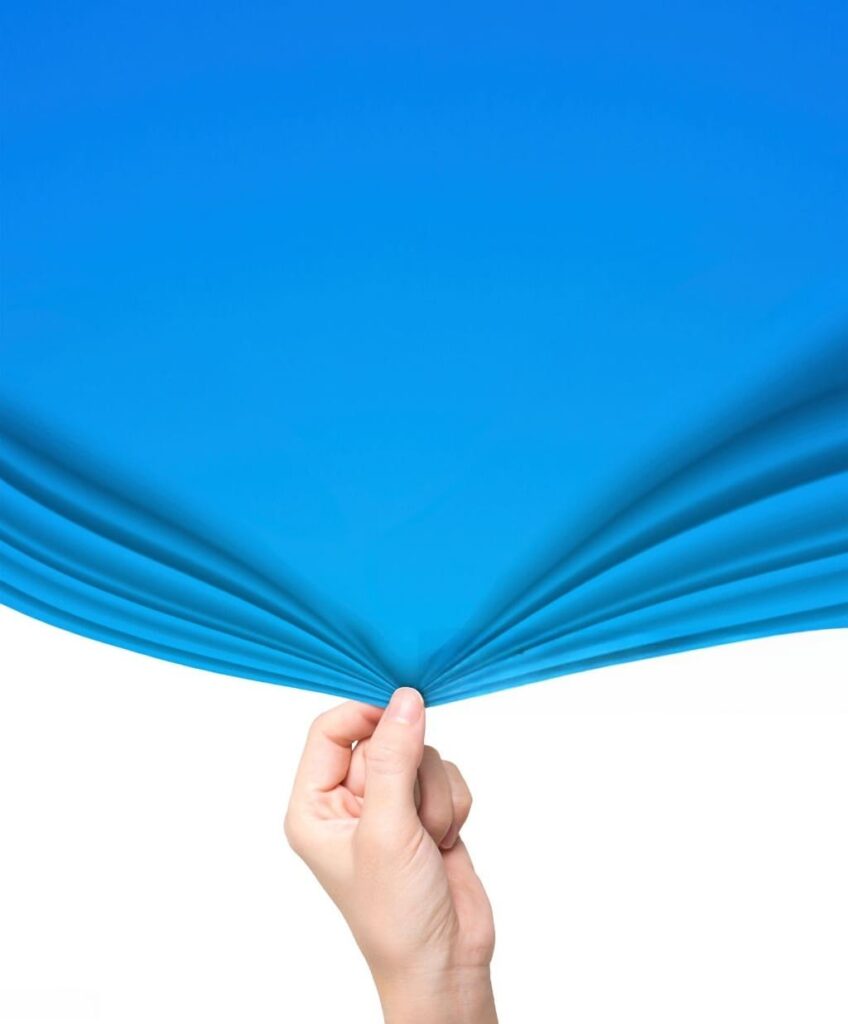 Spandex fabric stretch demonstration showing high elasticity elastane fibers