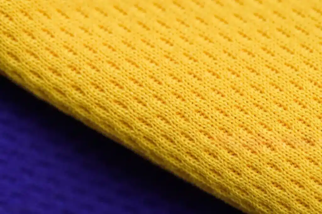 Interlock knit fabric structure compared with single jersey knit