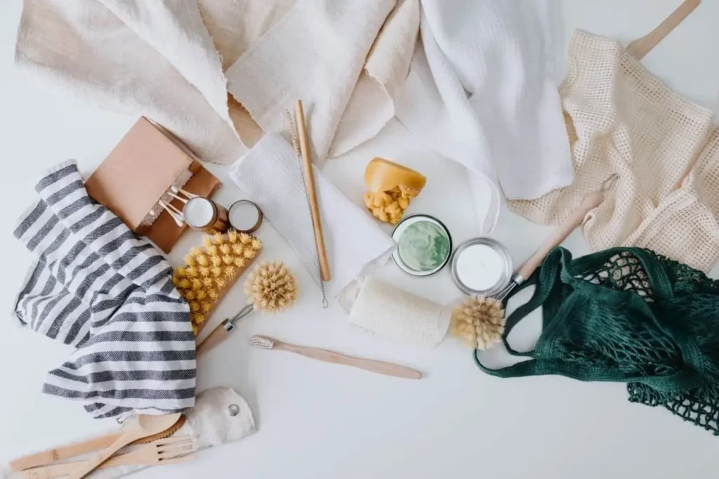 Close-up texture of bamboo fabric used for sustainable textile printing