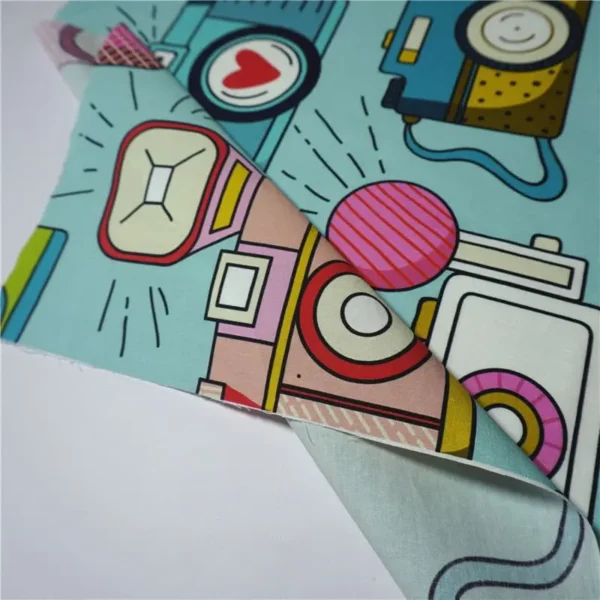 Detailed View of Printed Heavy Cotton Woven Fabric Design Detailed printed design on Heavy Cotton Woven fabric