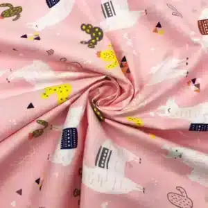 Quilt made with Organic Cotton Poplin fabric, showing vibrant prints