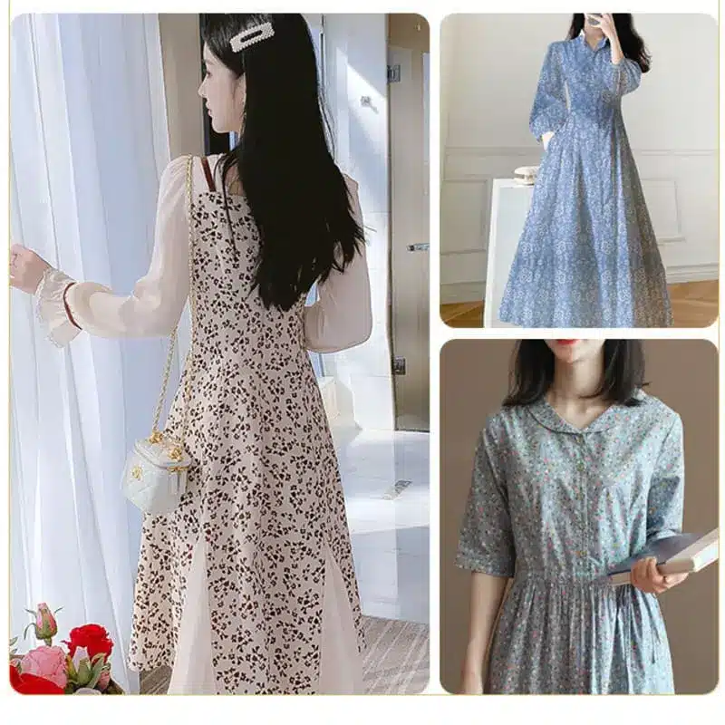 A lightweight summer dress made from Cotton Stripe Voile Fabric