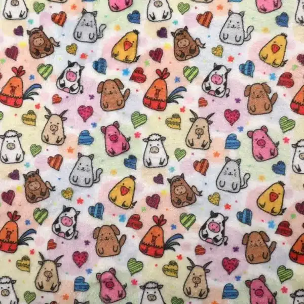 Custom printed design on Polyester Flannel fabric