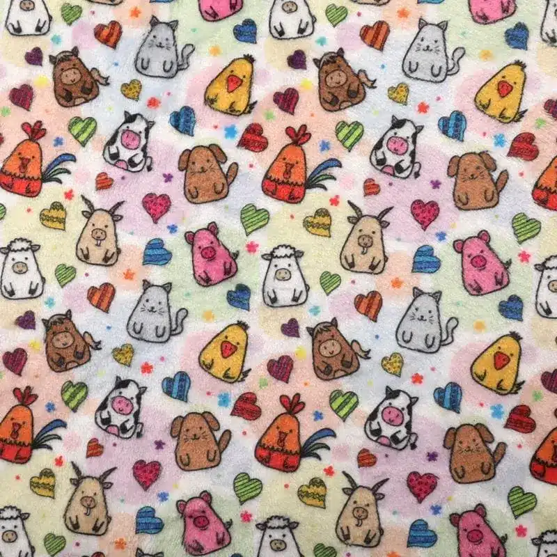 Custom printed design on Polyester Flannel fabric