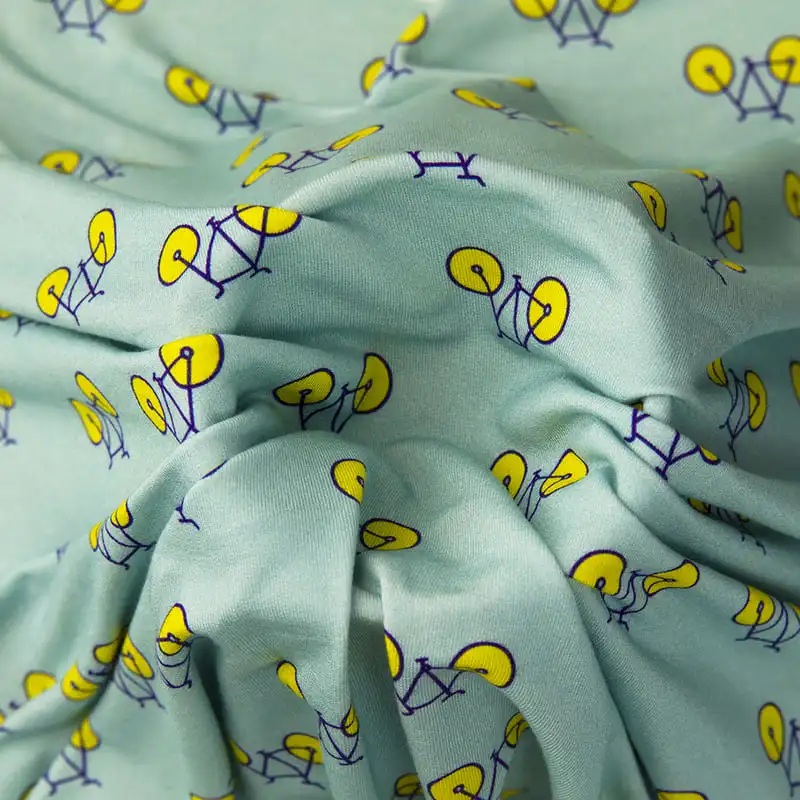Custom printed Bamboo French Terry fabric with unique design