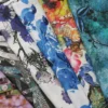 Custom printed Linen Cotton fabric in floral design, perfect for fashion and home décor