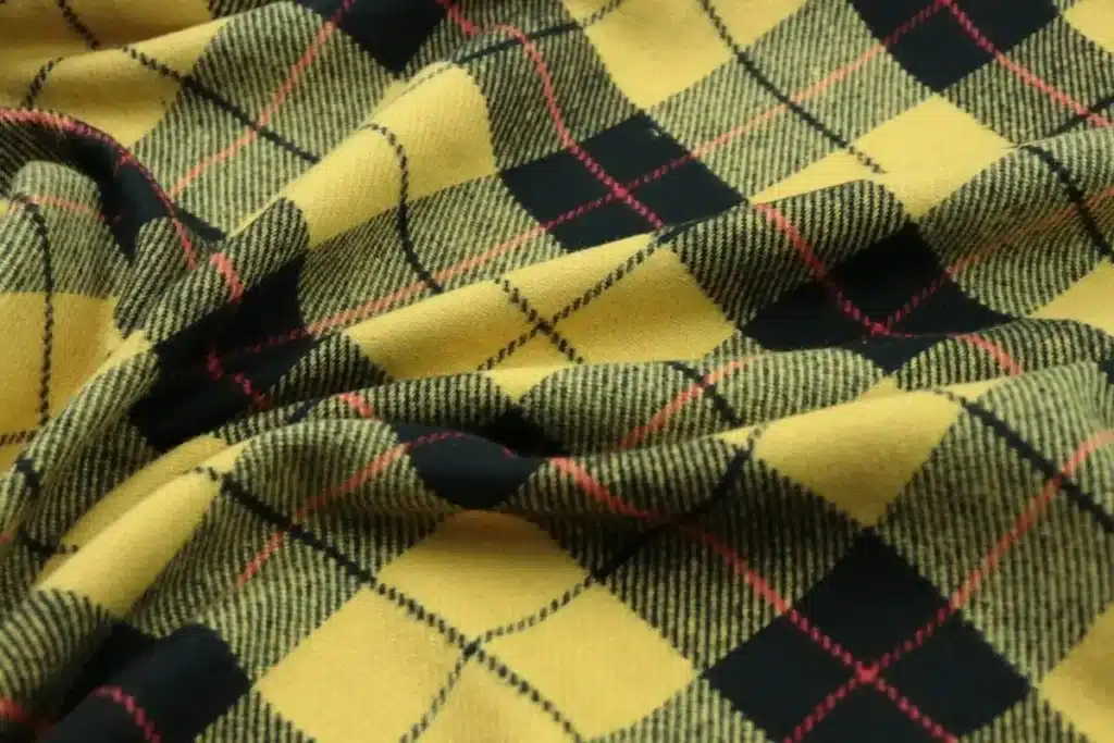 Close-up view of soft cotton flannel fabric with brushed texture
