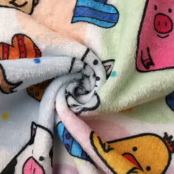 Full-width custom design print on Polyester Flannel fabric