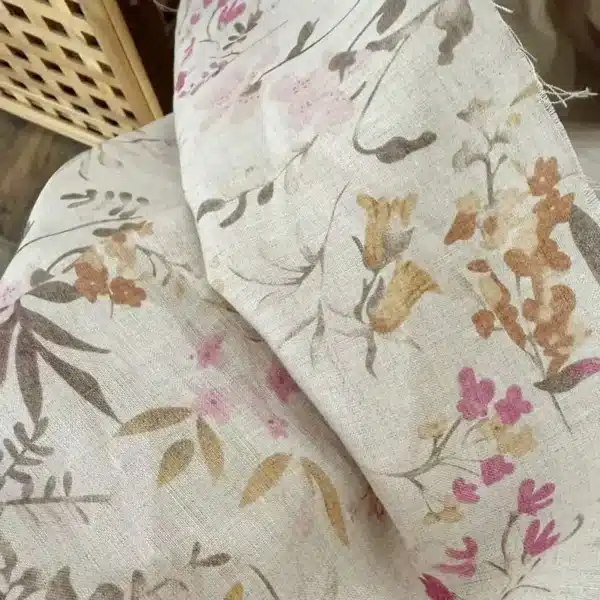 Linen Woven Fabric used in home décor items like cushions and curtains