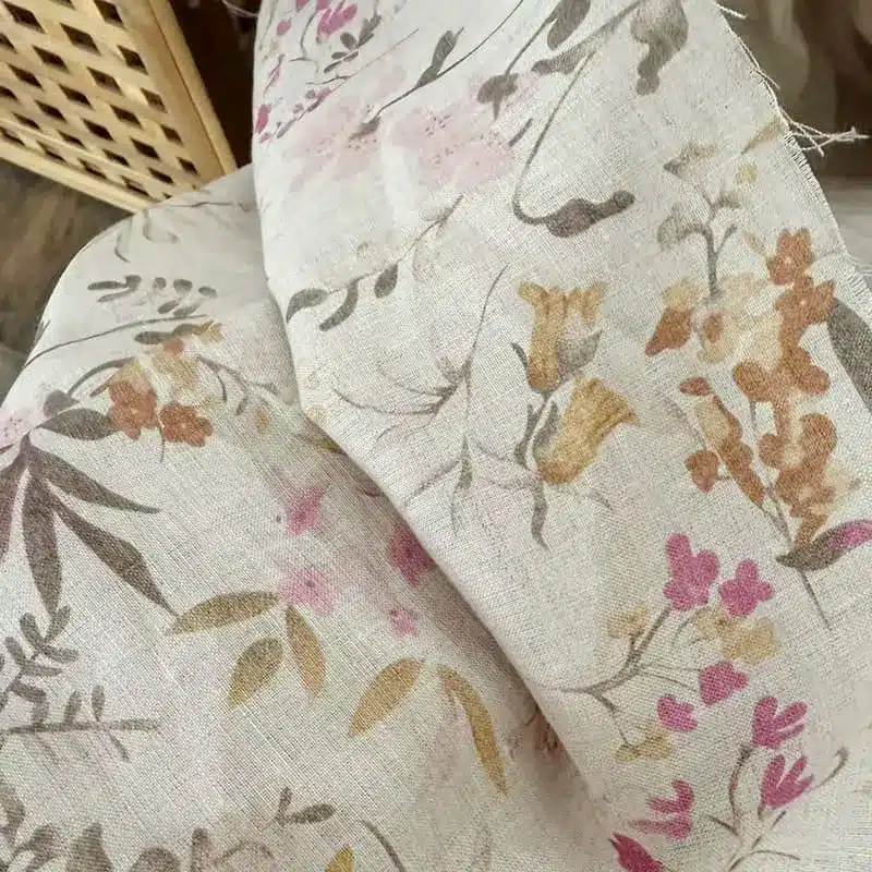 Linen Woven Fabric used in home décor items like cushions and curtains