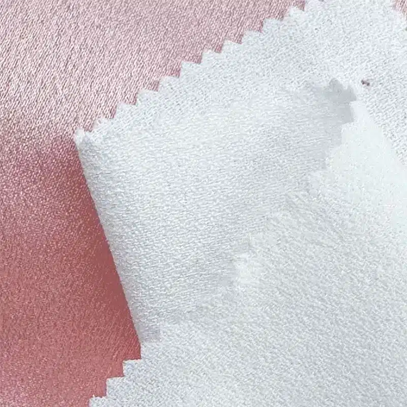 Close-up of Viscose Rayon Fuli Crepe fabric showing soft texture and crinkled finish