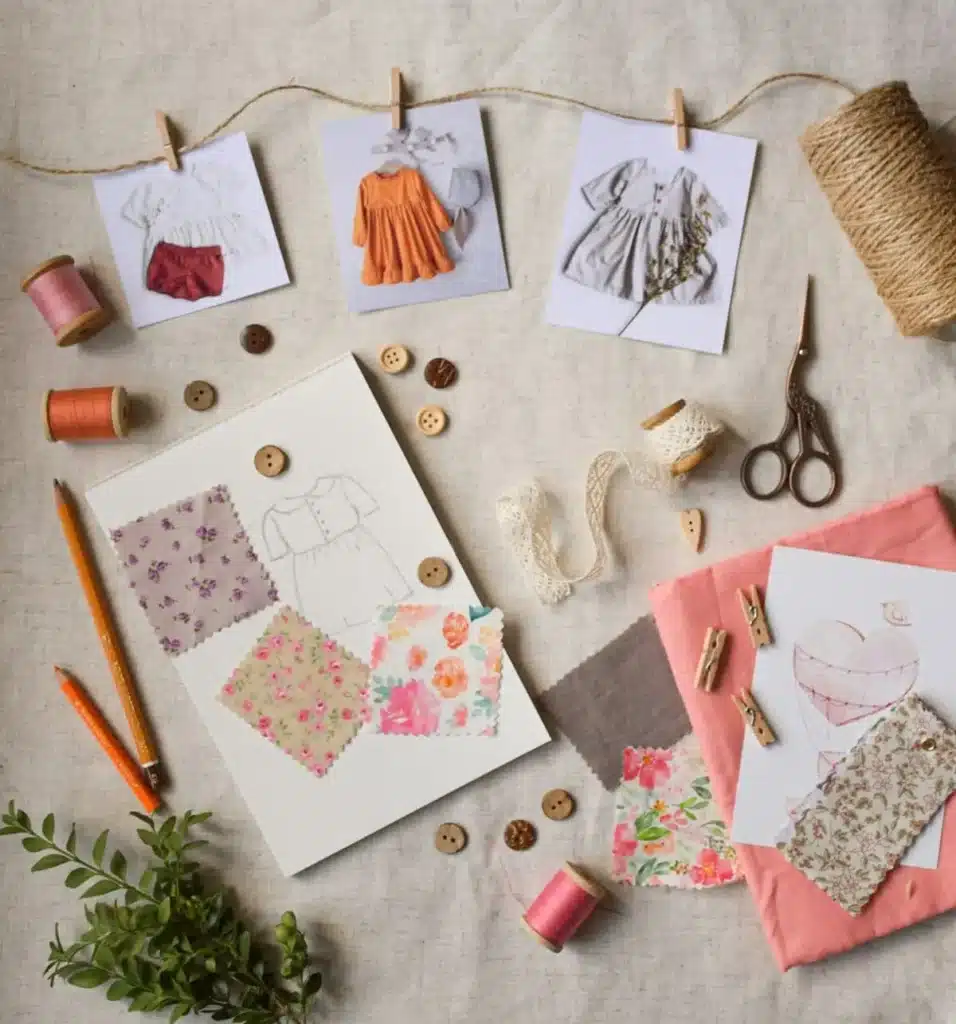 Designer creating artwork for custom fabric printing