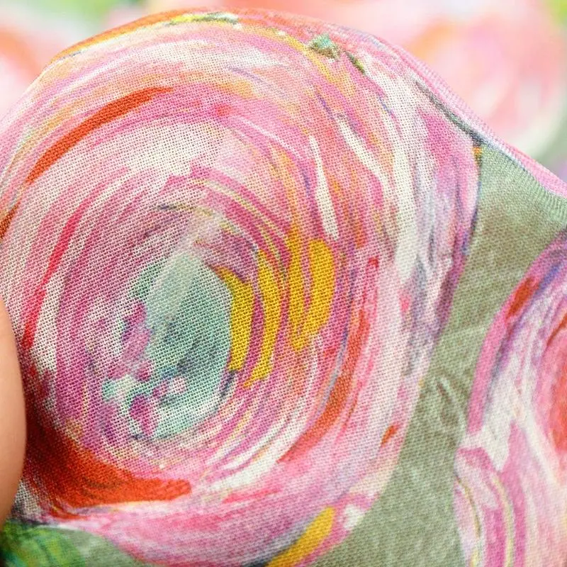 High-resolution digital printing on polyester chiffon fabric