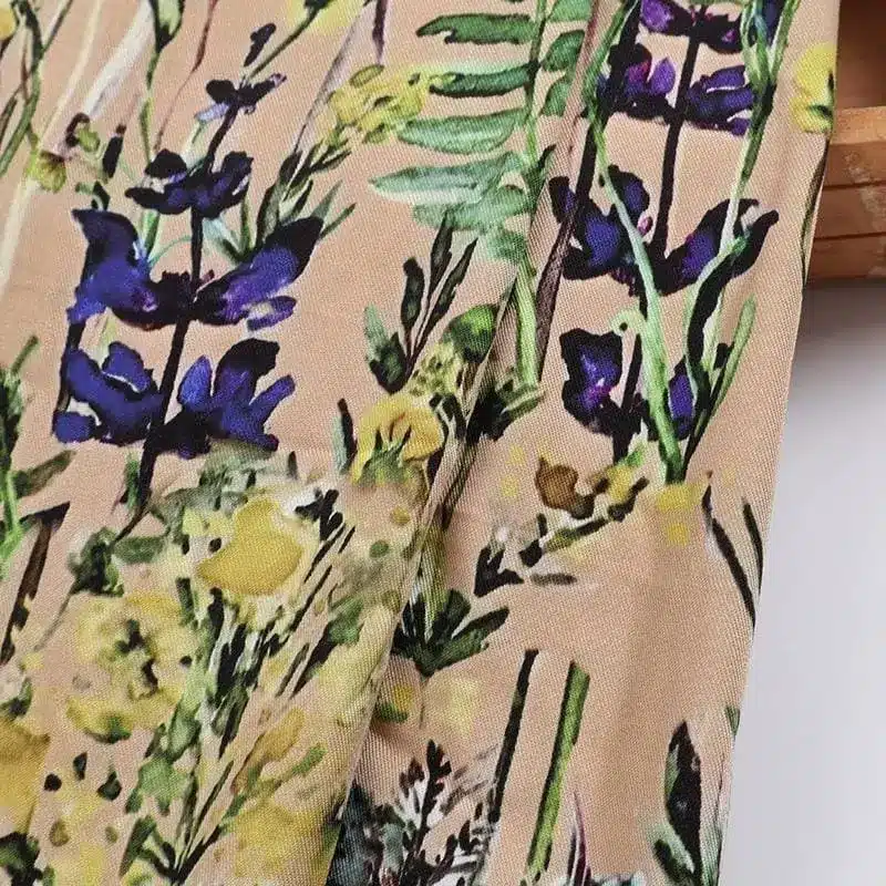 Digital textile printing on rayon satin fabric