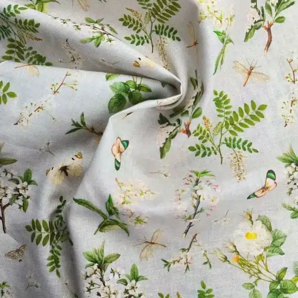 Linen Cotton Fabric printed with custom digital design