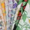 Custom printed floral cotton voile fabric