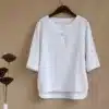 Custom printed Ramie Cotton Fabric shirt