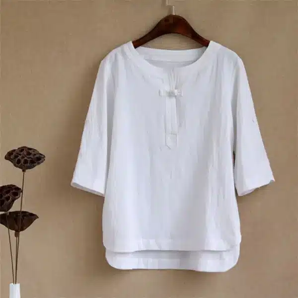 Custom printed Ramie Cotton Fabric shirt