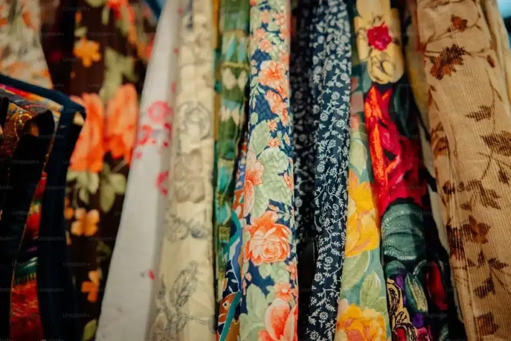Luxurious silk printed fabric