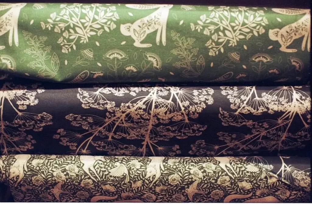 Luxury printed velvet, satin, and jacquard fabrics