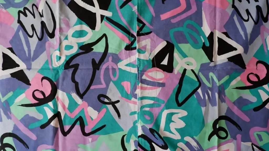 Abstract fabric design with brush stroke and gradient textures for digital textile printing