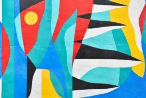 Abstract fabric with modern artistic patterns for custom textile design