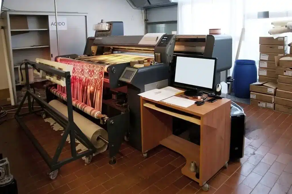 Digital fabric printing process for creating custom printed fabric designs
