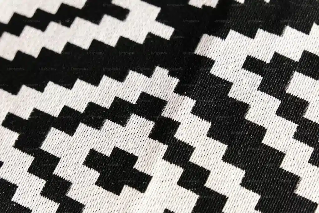 Geometric pattern fabric with contemporary shapes for fashion and home textiles