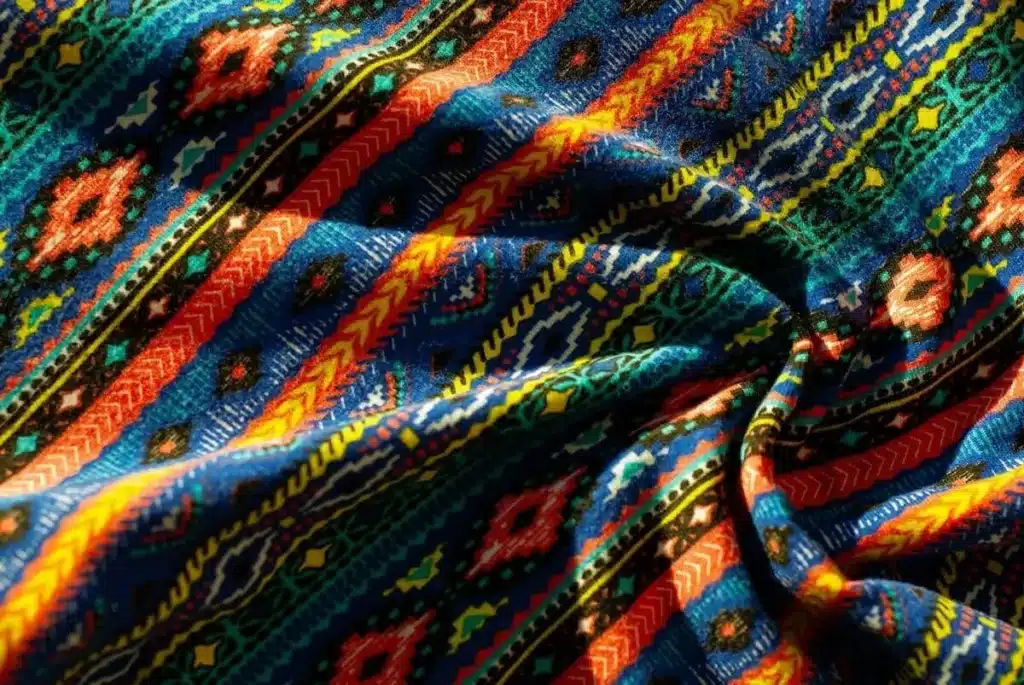 Comparison between patterned sherpa and patterned fleece material textures