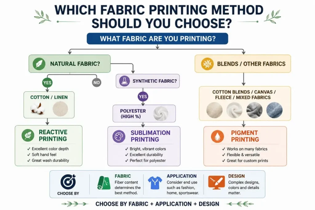 How to choose the right fabric printing method for cotton linen polyester fleece and canvas