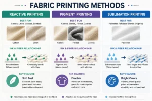 Fabric printing methods comparison of reactive pigment and sublimation printing