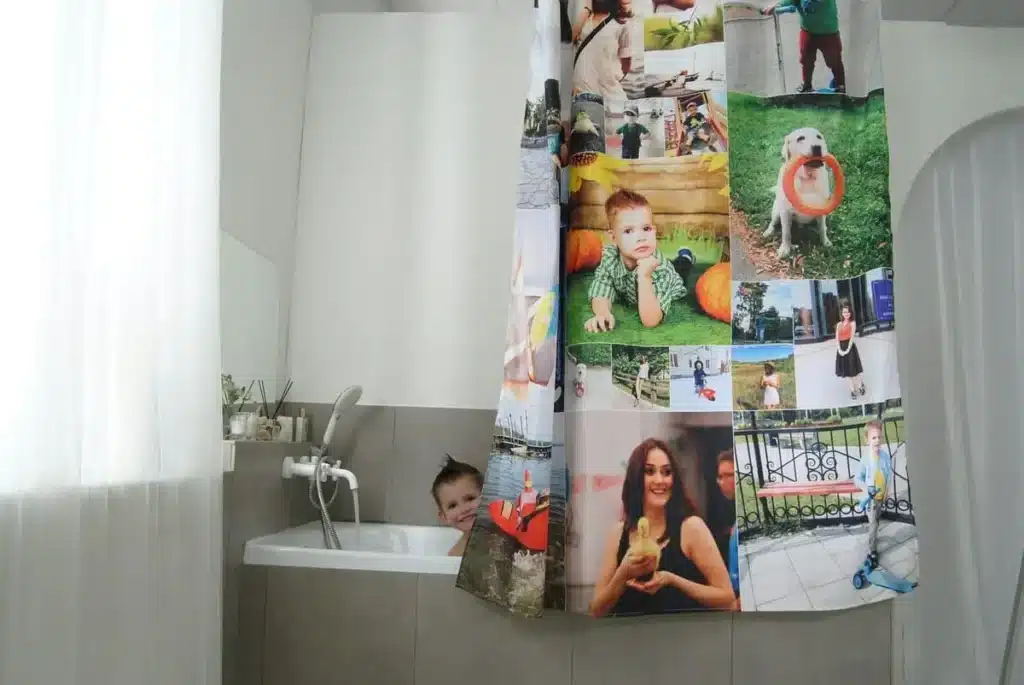 Example showing photo transformed into custom printed fabric