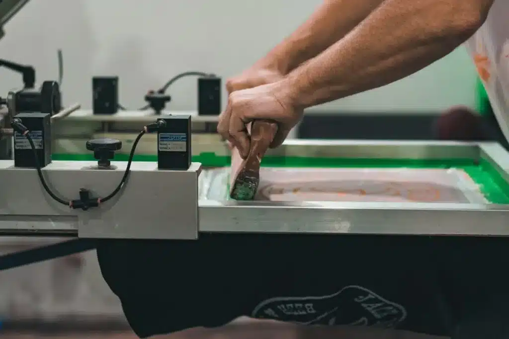 Sublimation printing process showing dye bonding with polyester fibers under heat