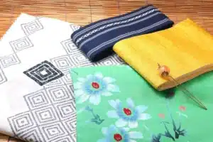 Custom printed bamboo fabric with soft textile patterns for sustainable clothing and home products