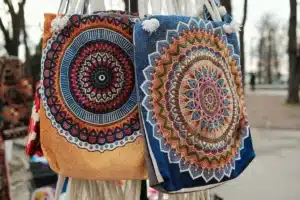 Custom fabric printing for bags accessories including tote bags pouches and lifestyle products