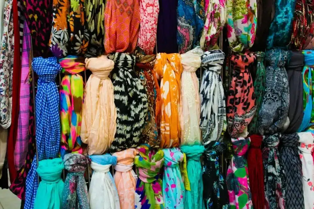 Custom printed chiffon fabric applications including dresses scarves fashion accessories and decorative textiles