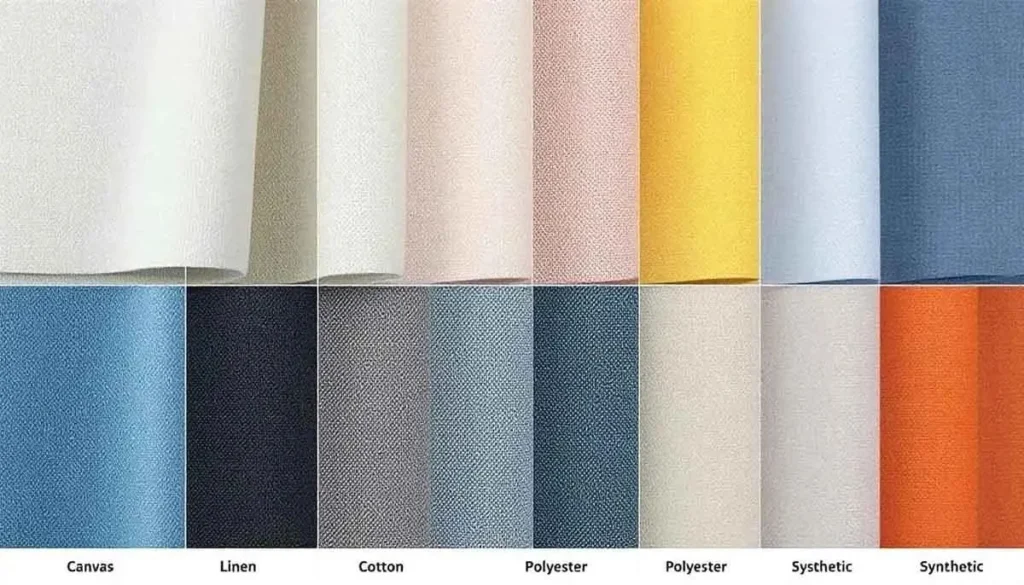 Comparison of cotton linen polyester and canvas fabrics for custom abstract textile printing